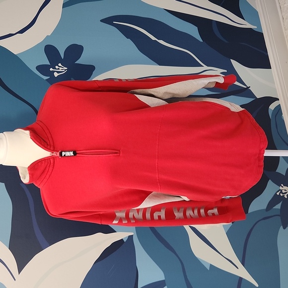 PINK VS red and grey pullover sweatshirt size Medium - Picture 1 of 7
